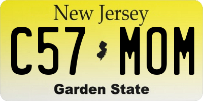 NJ license plate C57MOM