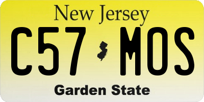 NJ license plate C57MOS