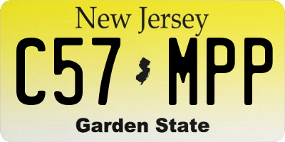 NJ license plate C57MPP