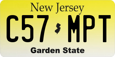 NJ license plate C57MPT