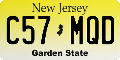NJ license plate C57MQD