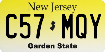 NJ license plate C57MQY