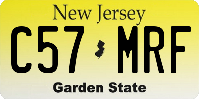 NJ license plate C57MRF