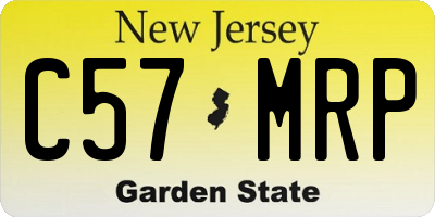 NJ license plate C57MRP