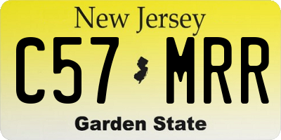 NJ license plate C57MRR