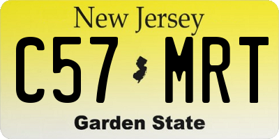NJ license plate C57MRT