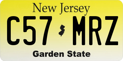 NJ license plate C57MRZ