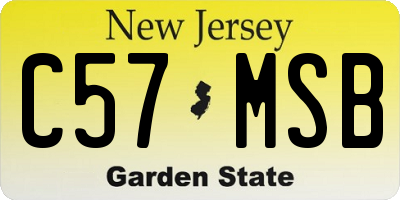 NJ license plate C57MSB