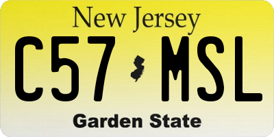 NJ license plate C57MSL