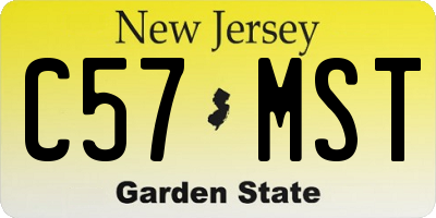 NJ license plate C57MST