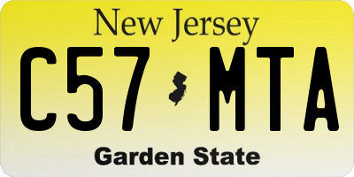 NJ license plate C57MTA