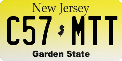 NJ license plate C57MTT