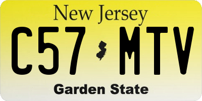NJ license plate C57MTV