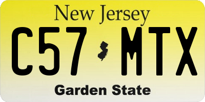 NJ license plate C57MTX