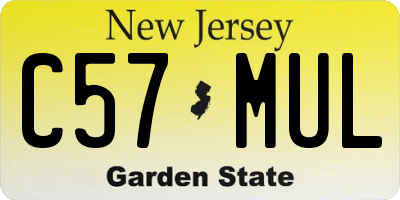 NJ license plate C57MUL