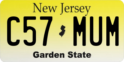 NJ license plate C57MUM
