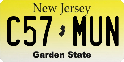 NJ license plate C57MUN
