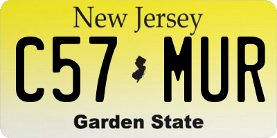 NJ license plate C57MUR