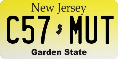 NJ license plate C57MUT