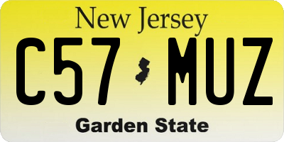 NJ license plate C57MUZ