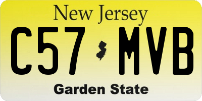 NJ license plate C57MVB