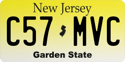 NJ license plate C57MVC