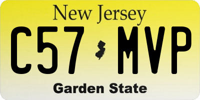 NJ license plate C57MVP