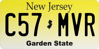 NJ license plate C57MVR