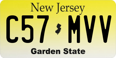 NJ license plate C57MVV