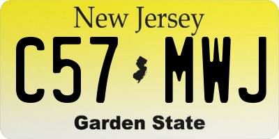 NJ license plate C57MWJ