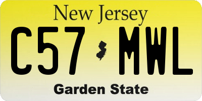 NJ license plate C57MWL