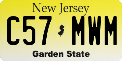 NJ license plate C57MWM