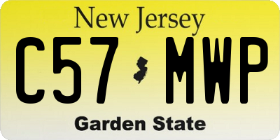 NJ license plate C57MWP