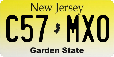 NJ license plate C57MXO