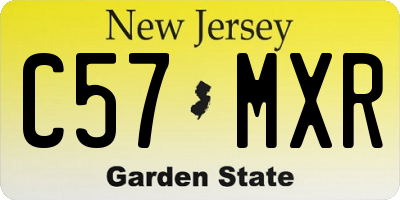 NJ license plate C57MXR