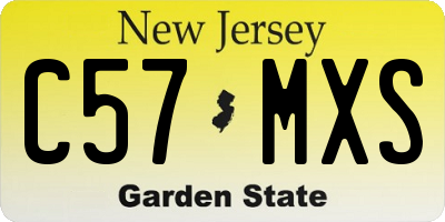 NJ license plate C57MXS
