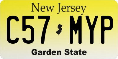 NJ license plate C57MYP