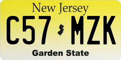 NJ license plate C57MZK