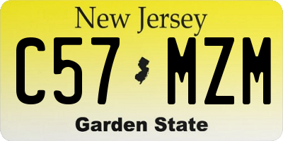 NJ license plate C57MZM