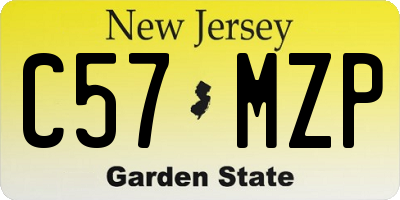 NJ license plate C57MZP