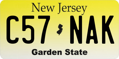 NJ license plate C57NAK