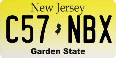 NJ license plate C57NBX