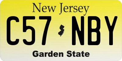 NJ license plate C57NBY