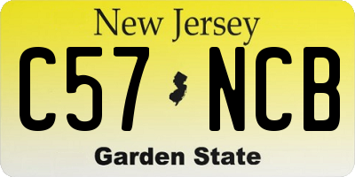 NJ license plate C57NCB