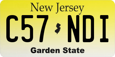 NJ license plate C57NDI