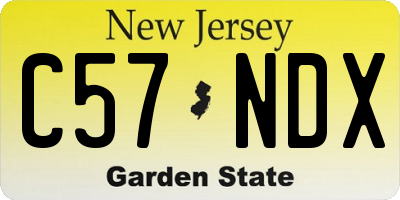 NJ license plate C57NDX