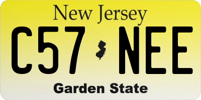 NJ license plate C57NEE
