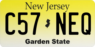 NJ license plate C57NEQ