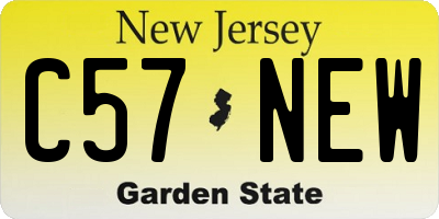 NJ license plate C57NEW