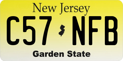 NJ license plate C57NFB